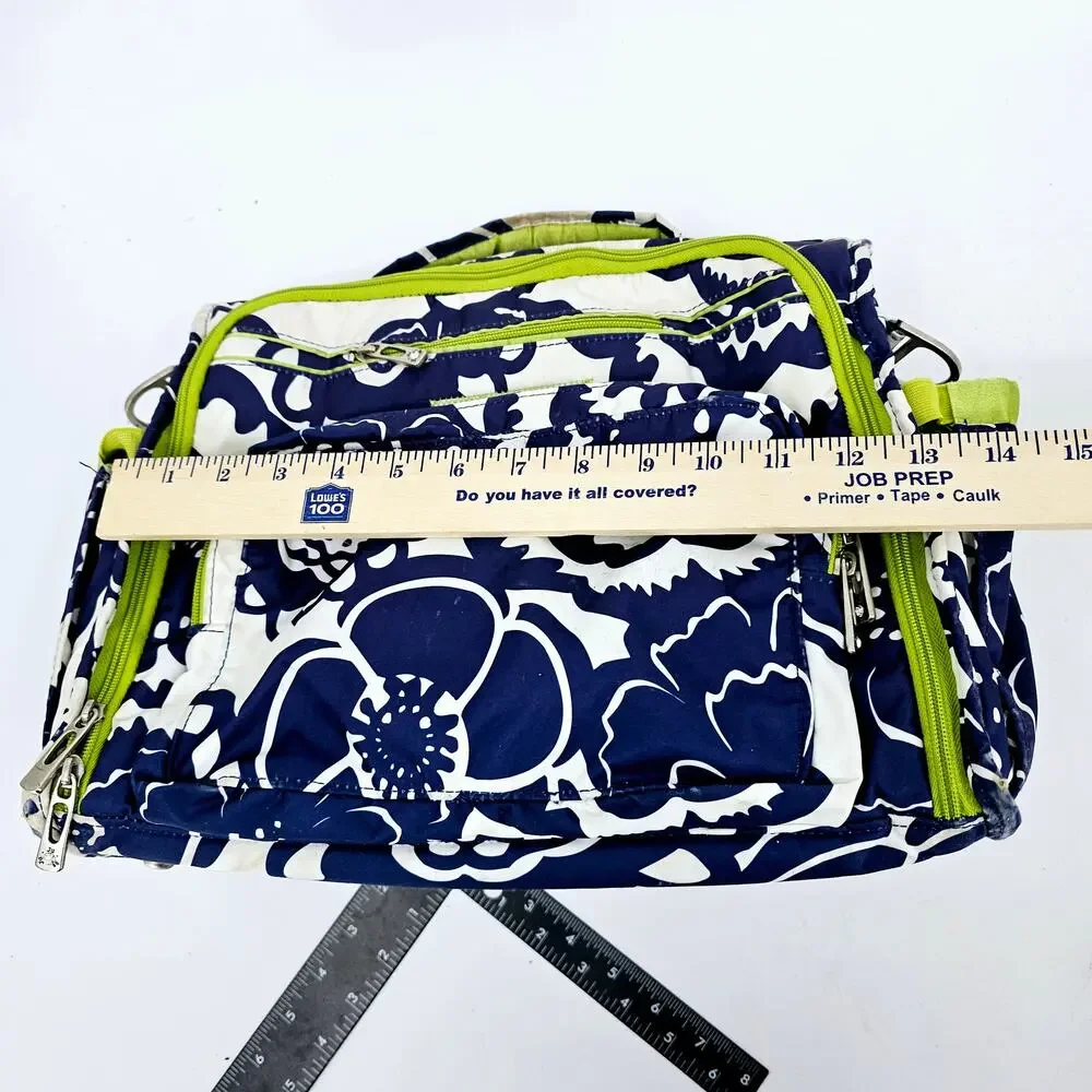 JuJuBe BFF Floral Diaper Bag & Pad Cobalt Blossoms Blue White Rare Discontinued